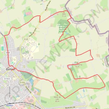 Itinéraire Sentier du Ravensberg - Bailleul, distance, dénivelé, altitude, carte, profil, trace GPS