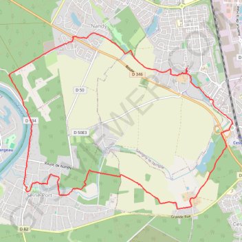 Itinéraire Rando à Savigny le Temple, distance, dénivelé, altitude, carte, profil, trace GPS