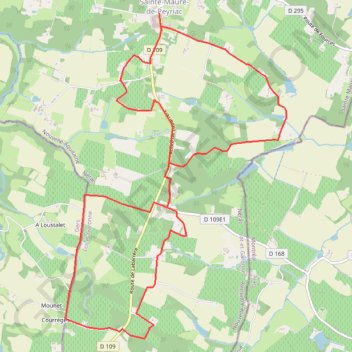 Itinéraire Sainte-Maure-de-Peyriac, l'arbre et le cep - Pays d'Albret, distance, dénivelé, altitude, carte, profil, trace GPS