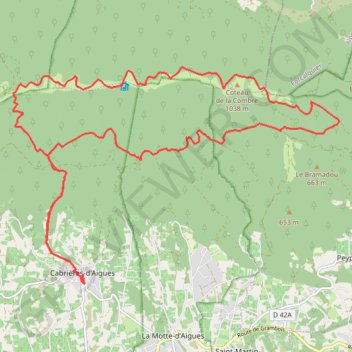 Itinéraire VTT_Cabrières, distance, dénivelé, altitude, carte, profil, trace GPS