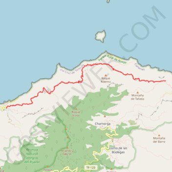 Itinéraire Faro de Anaga, distance, dénivelé, altitude, carte, profil, trace GPS