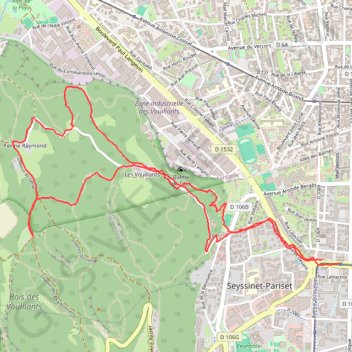 Itinéraire Les Vouillants, distance, dénivelé, altitude, carte, profil, trace GPS