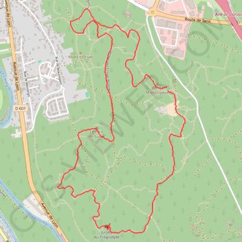 Itinéraire Le rocher Vert de Nemours, distance, dénivelé, altitude, carte, profil, trace GPS