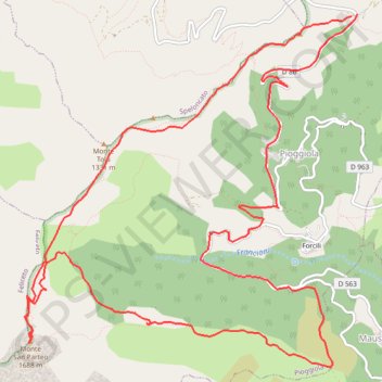 Itinéraire 2011_04_28_SanParteo_red, distance, dénivelé, altitude, carte, profil, trace GPS