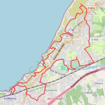 Itinéraire Les trois chapelles de Bidart, distance, dénivelé, altitude, carte, profil, trace GPS