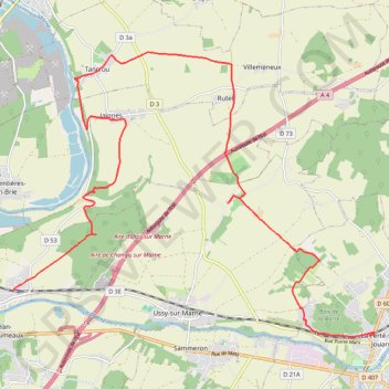 Itinéraire En passant par Tancrou, distance, dénivelé, altitude, carte, profil, trace GPS