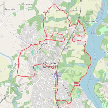 Itinéraire La Chapelle à Sucé, distance, dénivelé, altitude, carte, profil, trace GPS