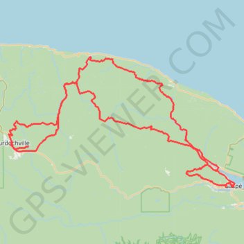 Itinéraire Murdochville - Gaspé, distance, dénivelé, altitude, carte, profil, trace GPS