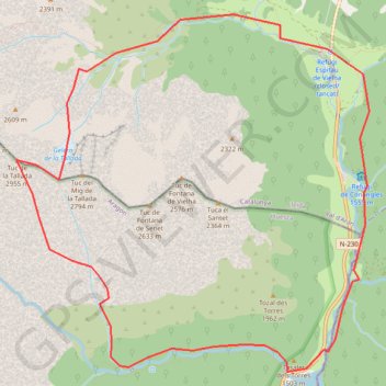 Itinéraire Pic Feixan depuis le pont de Salenques, distance, dénivelé, altitude, carte, profil, trace GPS
