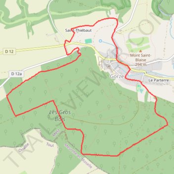 Itinéraire Gorze, chalet du CTL, distance, dénivelé, altitude, carte, profil, trace GPS