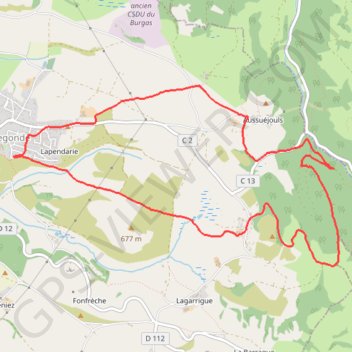 Itinéraire Sainte-Radegonde, distance, dénivelé, altitude, carte, profil, trace GPS