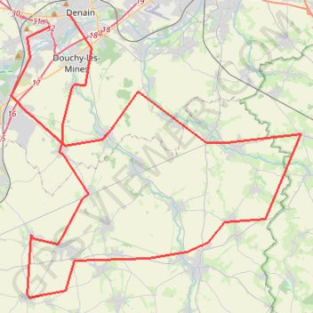 Itinéraire GP denain Tour 4 deriv, distance, dénivelé, altitude, carte, profil, trace GPS
