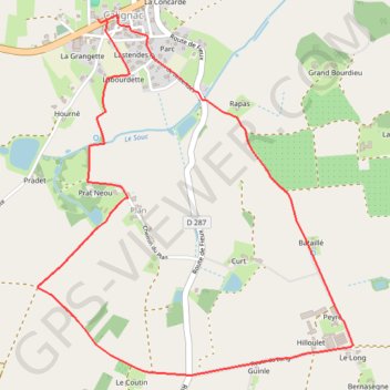 Itinéraire Calignac, un petit village Gascon, distance, dénivelé, altitude, carte, profil, trace GPS