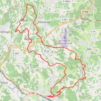 Itinéraire Chessy 22Km, distance, dénivelé, altitude, carte, profil, trace GPS