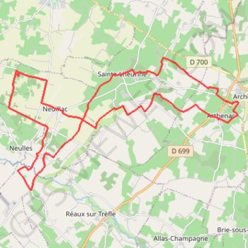 Itinéraire vtt ste lheurine-neuillac, distance, dénivelé, altitude, carte, profil, trace GPS