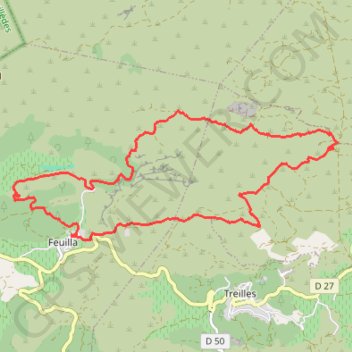Itinéraire FEUILLA - Pla de Mezenac, Pla del Castel- moulin- 15,6km- 530m (Elise 14 03 21), distance, dénivelé, altitude, carte, profil, trace GPS