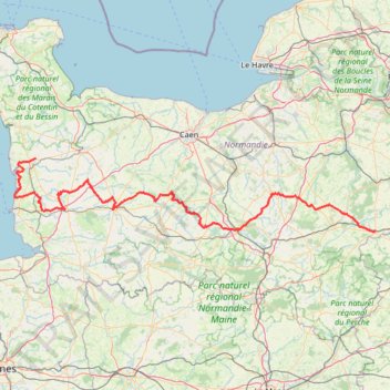 Itinéraire Parcours du Tour de Normandie du 20 au 21 juin, distance, dénivelé, altitude, carte, profil, trace GPS