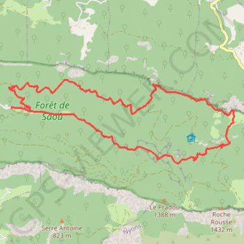 Itinéraire Le Rocher de la Laveuse, Forêt de Saou, distance, dénivelé, altitude, carte, profil, trace GPS