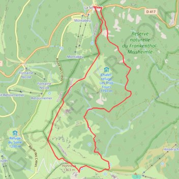 Itinéraire Le sentier des Roches, distance, dénivelé, altitude, carte, profil, trace GPS