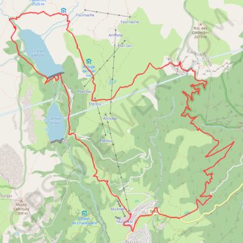 Itinéraire Aussois - Les Barrages, distance, dénivelé, altitude, carte, profil, trace GPS