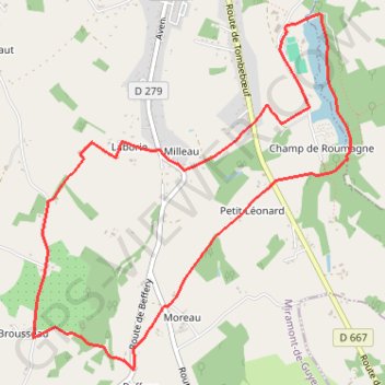 Itinéraire Miramont-de-Guyenne, la balade du Saut-du-Loup - Pays du Dropt, distance, dénivelé, altitude, carte, profil, trace GPS