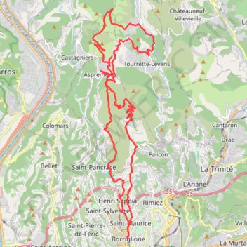 Itinéraire Mont Chauve mont Cima retour par plan d'Arriou, distance, dénivelé, altitude, carte, profil, trace GPS