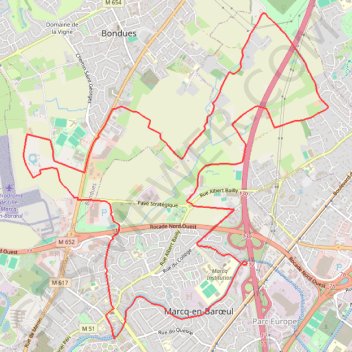 Itinéraire Aux confins de l'Aérodrome - Bondues, distance, dénivelé, altitude, carte, profil, trace GPS