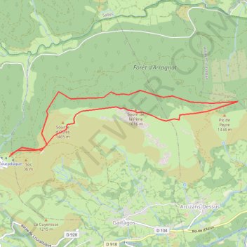 Itinéraire Soum de la Pène, distance, dénivelé, altitude, carte, profil, trace GPS