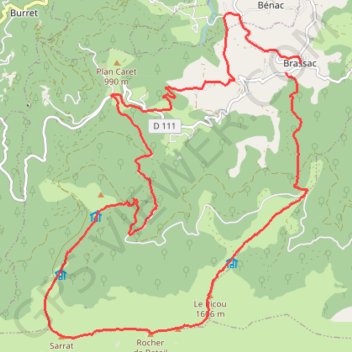 Itinéraire 2011-01-07T07:47:31Z, distance, dénivelé, altitude, carte, profil, trace GPS