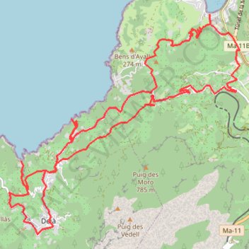 Itinéraire A2+Port de soller Deia, distance, dénivelé, altitude, carte, profil, trace GPS