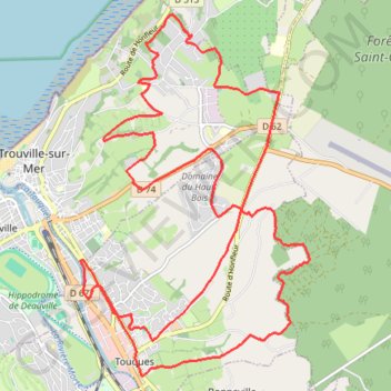 Itinéraire Autour de Trouville, distance, dénivelé, altitude, carte, profil, trace GPS