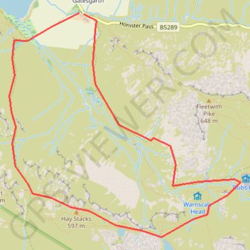 Itinéraire Haystack District Lake, distance, dénivelé, altitude, carte, profil, trace GPS