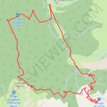 Itinéraire Rando refuge de l'oule, distance, dénivelé, altitude, carte, profil, trace GPS