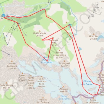 Itinéraire Tour en Haute Maurienne : Ouille du Midi Petite Ciamarella, distance, dénivelé, altitude, carte, profil, trace GPS