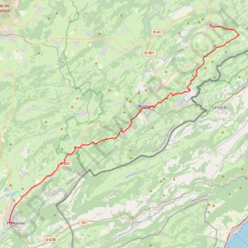 Itinéraire 21 Rue Marpaud (Pontarlier) > 30 Avenue de Lattre de Tassigny (Le Russey), distance, dénivelé, altitude, carte, profil, trace GPS