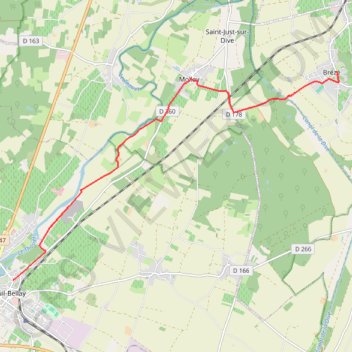 Itinéraire Montreuil-Bellay,_Château,_Brézé,_, distance, dénivelé, altitude, carte, profil, trace GPS