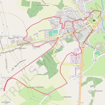 Itinéraire 1 - 9km Pédestre R. Barbey 2025-20547798-1743358116-976, distance, dénivelé, altitude, carte, profil, trace GPS