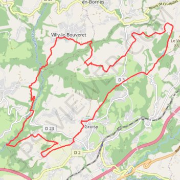 Itinéraire Autour de Groisy, distance, dénivelé, altitude, carte, profil, trace GPS