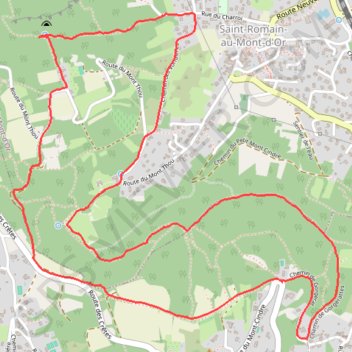 Itinéraire Mont Cindre - Saint-Romain, distance, dénivelé, altitude, carte, profil, trace GPS