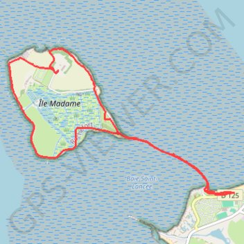 Itinéraire Tour de l'Île Madame, distance, dénivelé, altitude, carte, profil, trace GPS