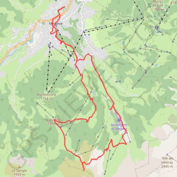 Itinéraire Megève La Rochebrune, distance, dénivelé, altitude, carte, profil, trace GPS