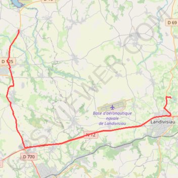 Itinéraire véhicules landivisiau-plouider, distance, dénivelé, altitude, carte, profil, trace GPS