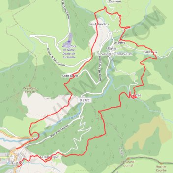 Itinéraire Autour de Corps, distance, dénivelé, altitude, carte, profil, trace GPS