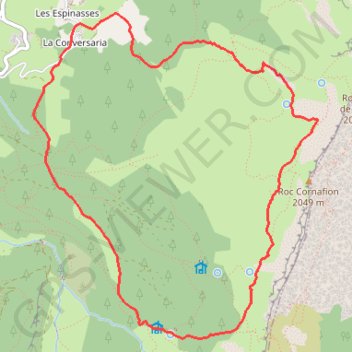 Itinéraire Le Plateau du Cornafion, distance, dénivelé, altitude, carte, profil, trace GPS