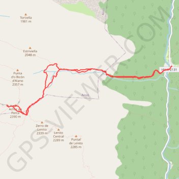 Itinéraire Peña Forca, distance, dénivelé, altitude, carte, profil, trace GPS