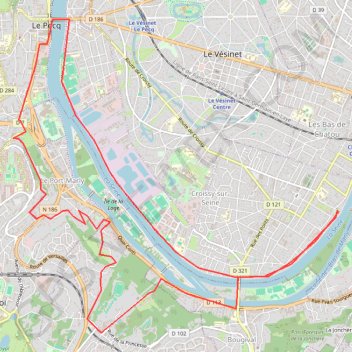 Itinéraire Croissy - Monte Cristo - Croissy, distance, dénivelé, altitude, carte, profil, trace GPS