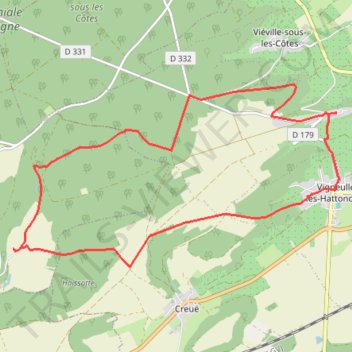 Itinéraire Hattonchâtel, distance, dénivelé, altitude, carte, profil, trace GPS