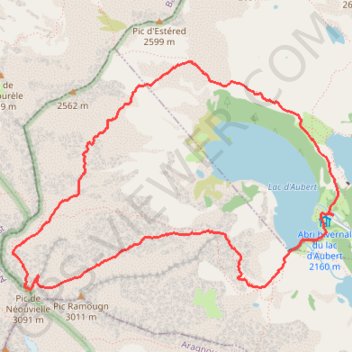 Itinéraire Néouvielle en boucle, distance, dénivelé, altitude, carte, profil, trace GPS