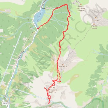 Itinéraire Soum de Bassia du Hoo, distance, dénivelé, altitude, carte, profil, trace GPS