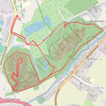Itinéraire Rando les 2 terrils de RooSaint Warendin, distance, dénivelé, altitude, carte, profil, trace GPS